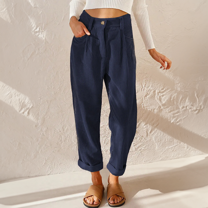 Grace - High Waist Corduroy Pants