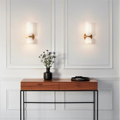 Nzmarket Double Glass Wall Light – Blue, Grey & White, Single or Pair