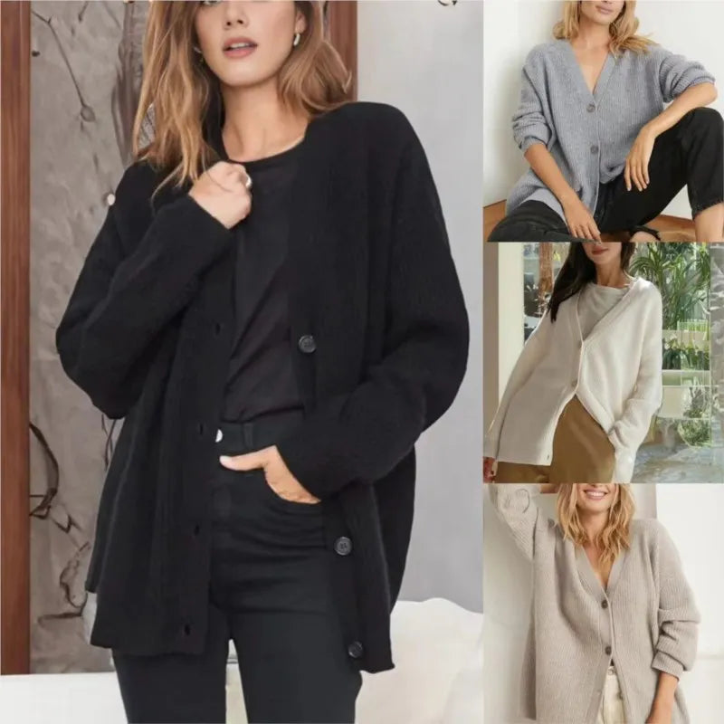 Olivia - V-neck Cashmere Cardigan