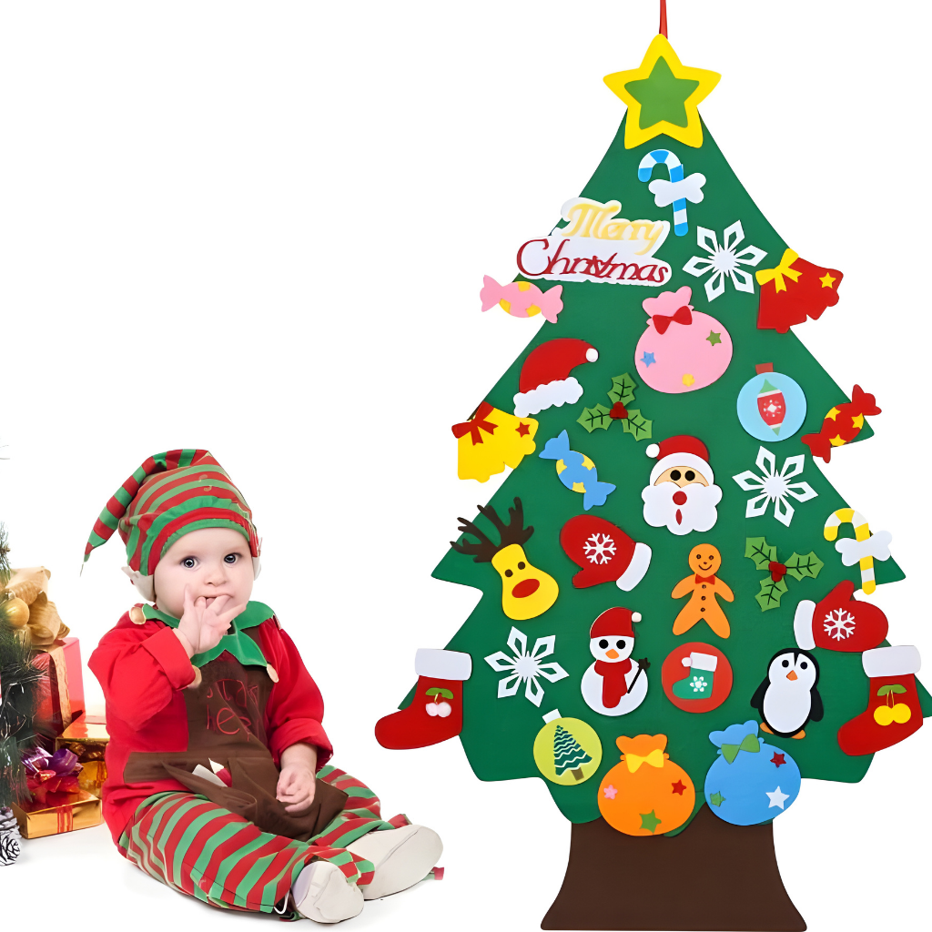 Nzmarket Felt Christmas Tree Wall Hanging Kit – Interactive Kids Festive Activity