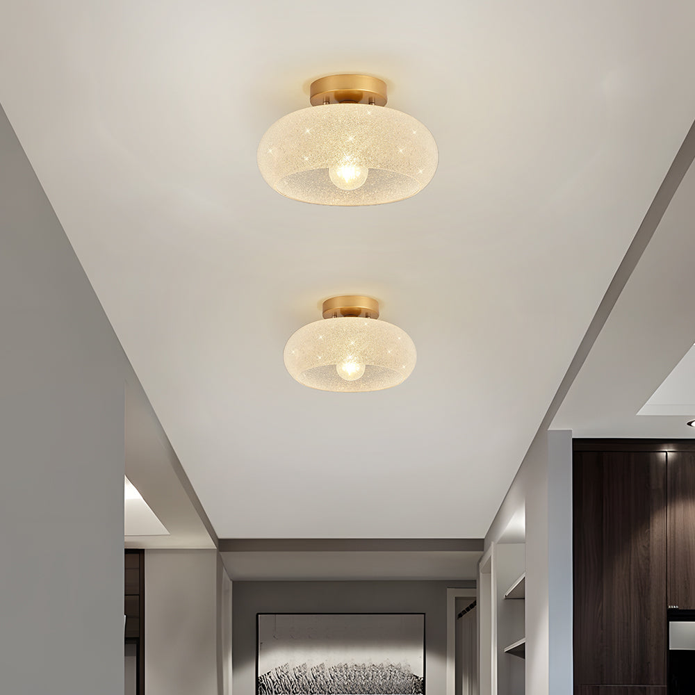 Nzmarket Modern Glass Semi-Flush Ceiling Light Fixture