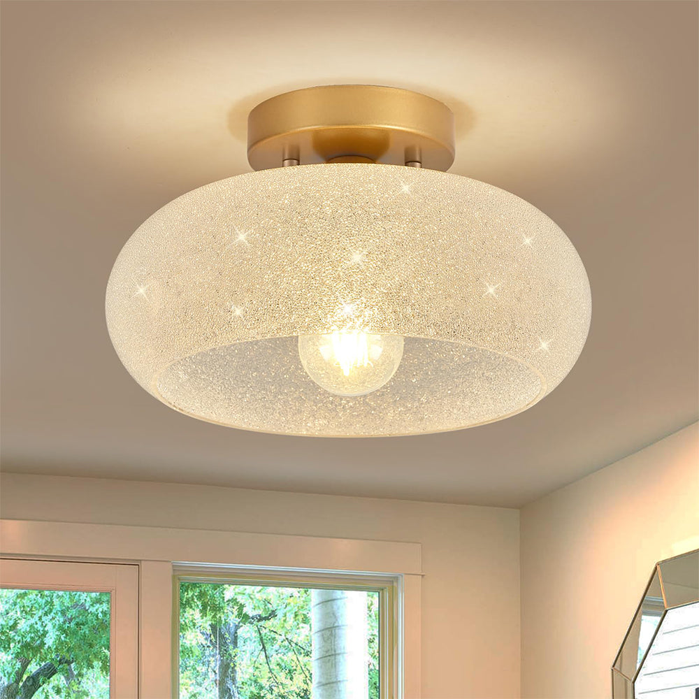 Nzmarket Modern Glass Semi-Flush Ceiling Light Fixture