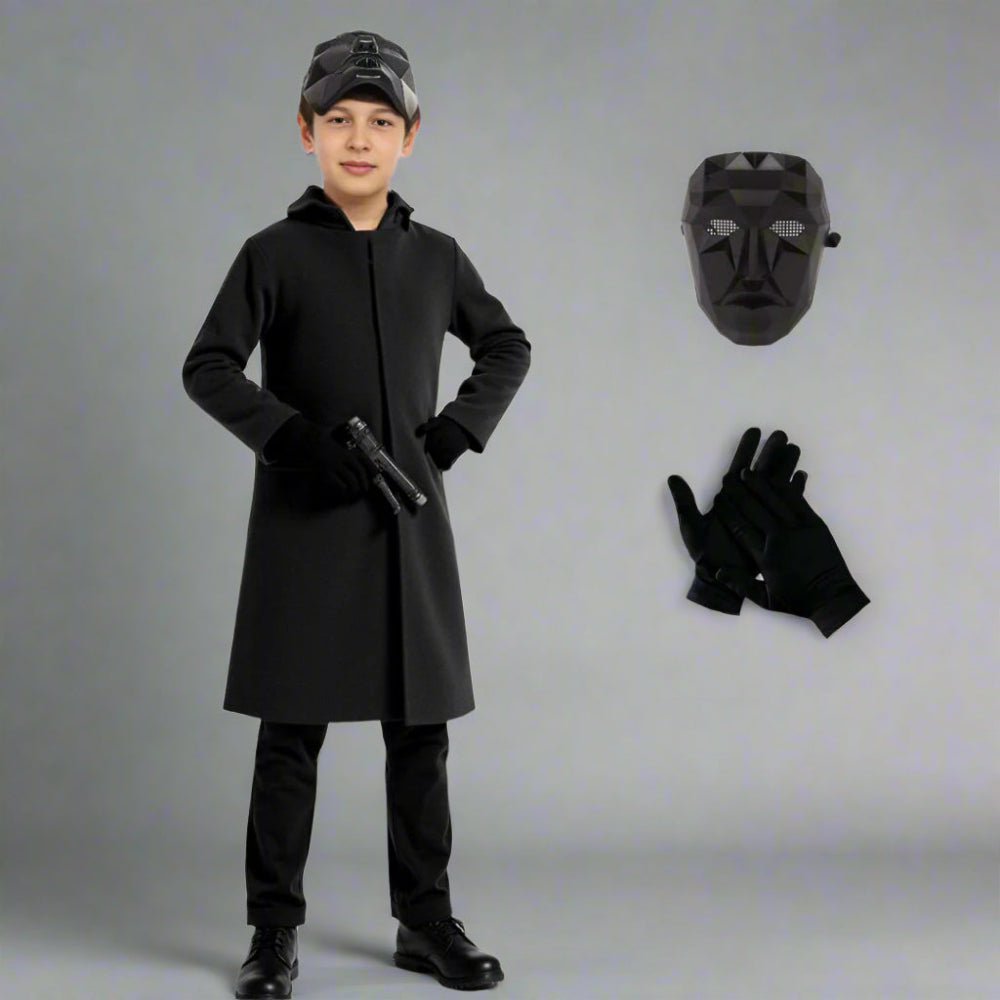 Nzmarket Front Man Guard Halloween Costume – Coat, Gloves & Mask, Kids & Adults