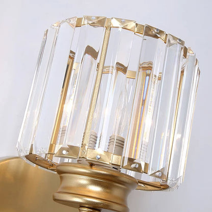 Nzmarket Crystal Glass Wall Light – Round & Square, Black & Gold Finish