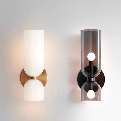 Nzmarket Double Glass Wall Light – Blue, Grey & White, Single or Pair