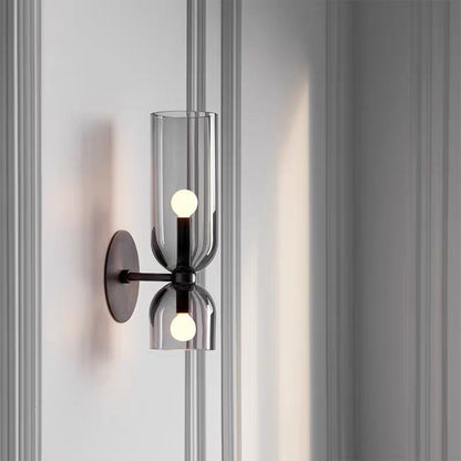 Nzmarket Double Glass Wall Light – Blue, Grey & White, Single or Pair