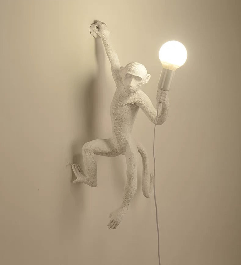 Nzmarket™ Quirky Resin Monkey Wall Light Sconce – Unique Statement Piece