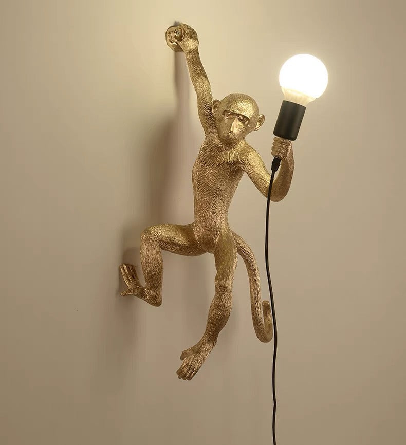 Nzmarket™ Quirky Resin Monkey Wall Light Sconce – Unique Statement Piece