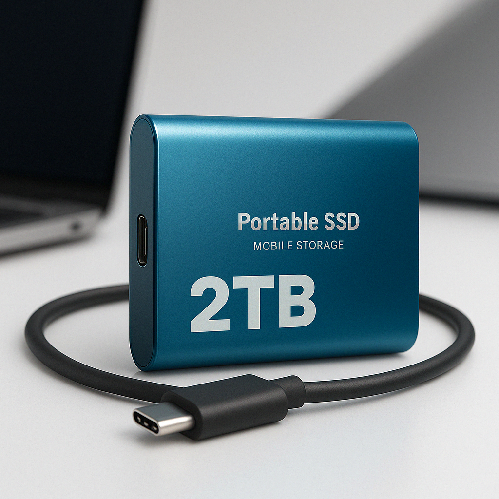 Nzmarket 2TB Portable External SSD – Fast, Compact & Shock-Resistant