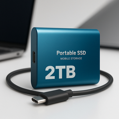 Nzmarket 2TB Portable External SSD – Fast, Compact & Shock-Resistant