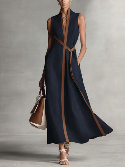 Wraposia | Sleeveless Wrap Elegant Occasion Maxi Dress