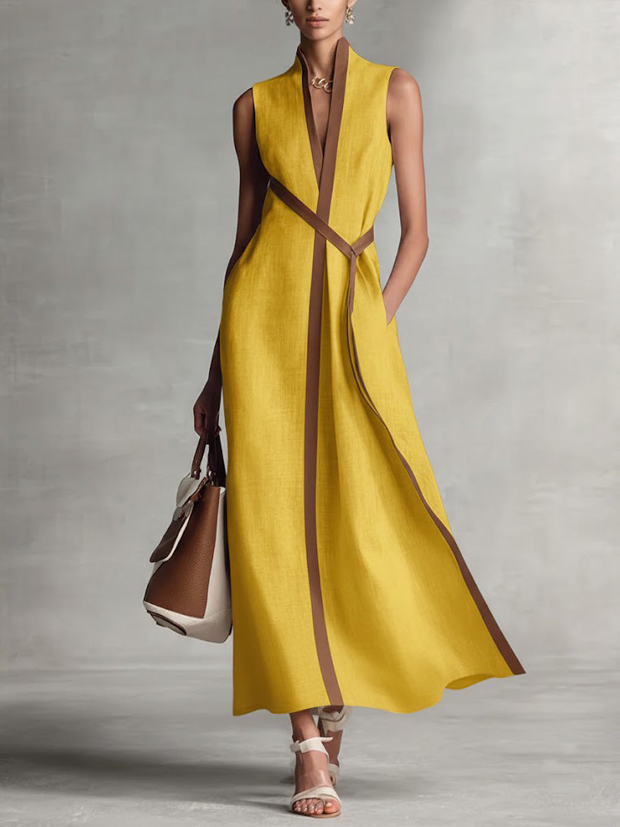 Wraposia | Sleeveless Wrap Elegant Occasion Maxi Dress