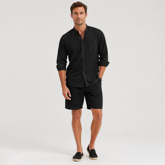 Leo | Men's Linen Shirt and Shorts Set