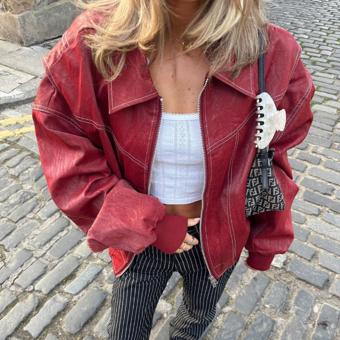 Ruby️ - Oversized Leather Jacket