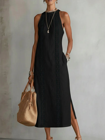Lacenda | Lace Panel Relaxed Summer Midi Dress