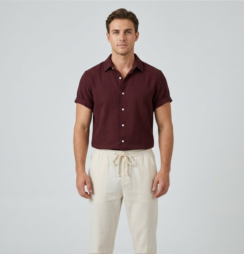 Nico | Men's Linen Shirt and Drawstring Pants Set