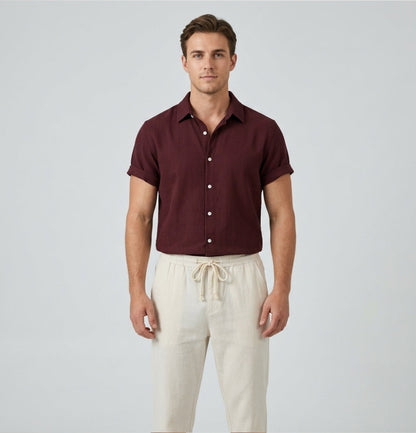 Nico | Men's Linen Shirt and Drawstring Pants Set