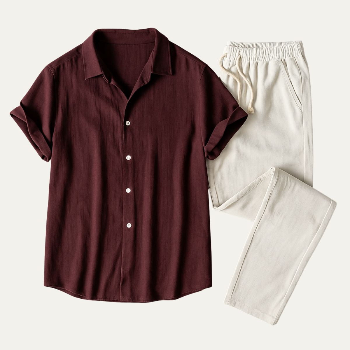 Nico | Men's Linen Shirt and Drawstring Pants Set