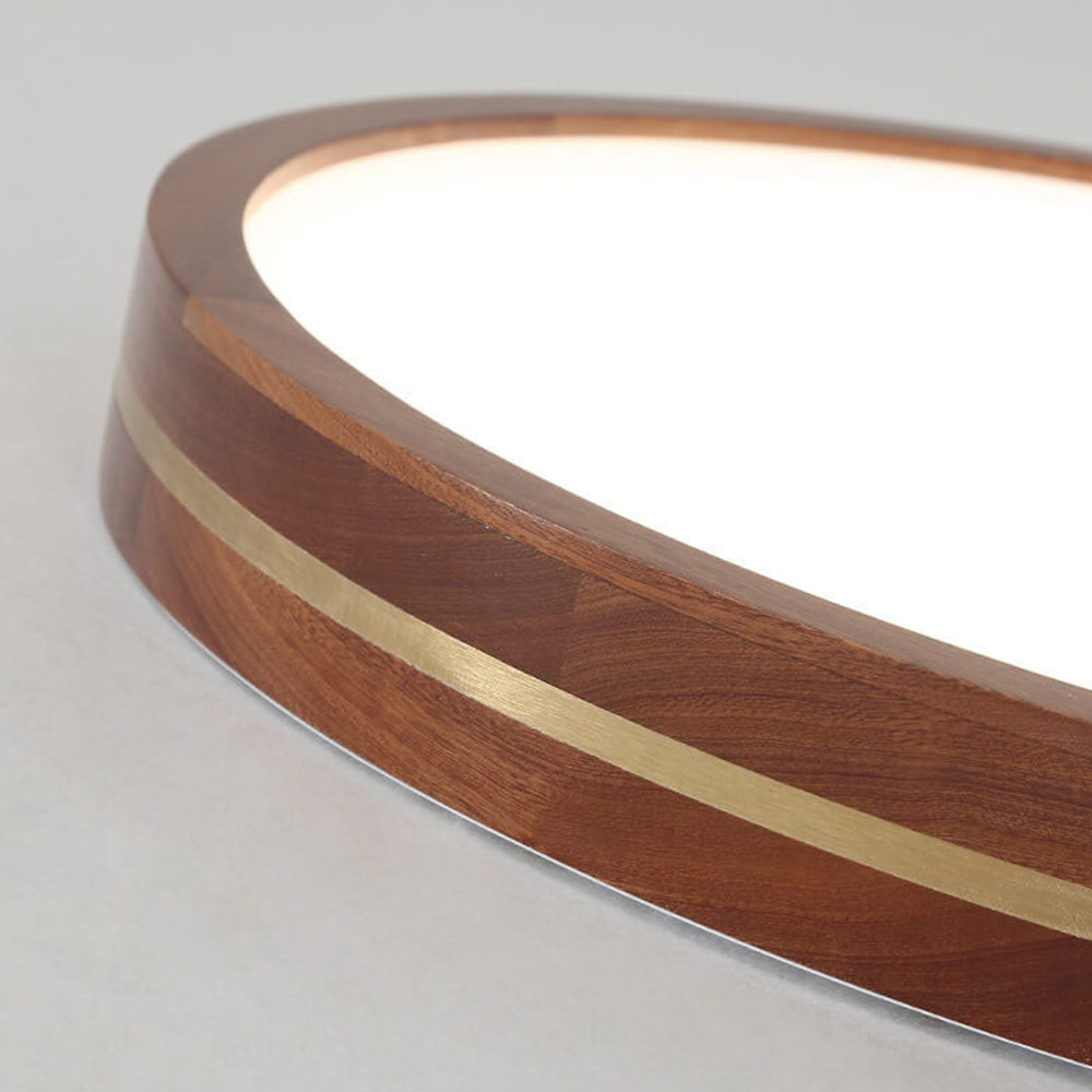 Nzmarket Dimmable Wooden LED Ceiling Light – Remote Control, 2 Sizes