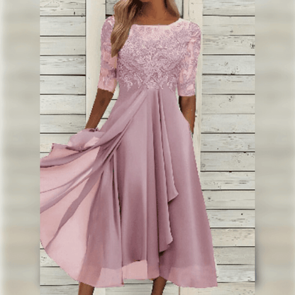 Guenevere - Elegant Embroidered Lace Dress