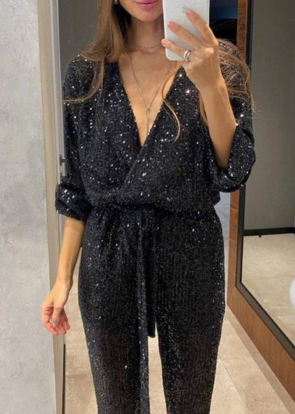 Vanna - Jumpsuit with Sequins in Silk Blend