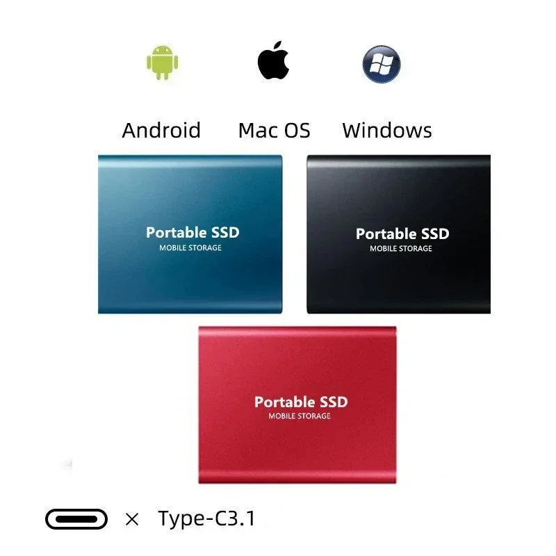 Nzmarket 2TB Portable External SSD – Fast, Compact & Shock-Resistant
