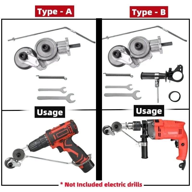 Nzmarket Drill Attachment Sheet Metal Snip – Cordless Drill Metal Cutter
