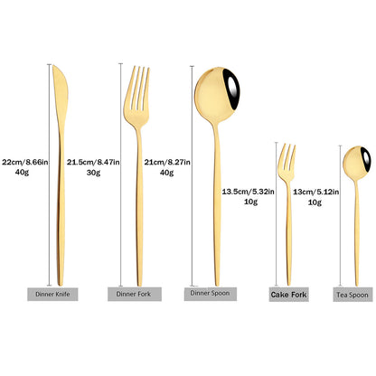 Nzmarket Premium Stainless Steel Dinnerware Set – Steak Knife, Fork, Spoons & Flatware