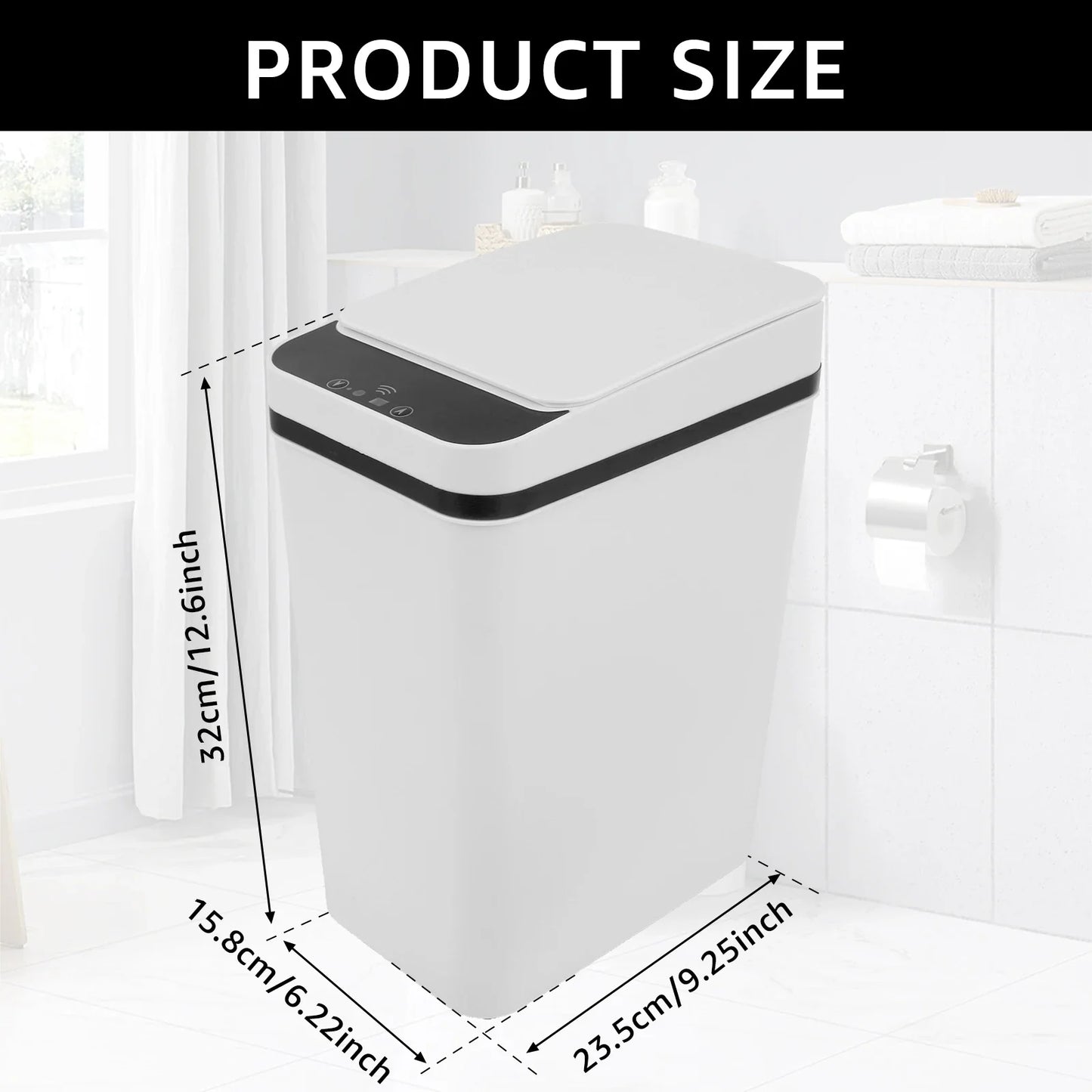 Nzmarket 12L Touchless Sensor Bin – Automatic Infrared Trash Can
