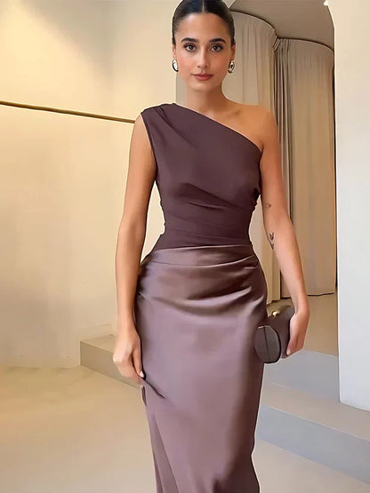 Ashley | Maxi Dress with a Guilt in Satin