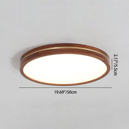 Nzmarket Dimmable Wooden LED Ceiling Light – Remote Control, 2 Sizes