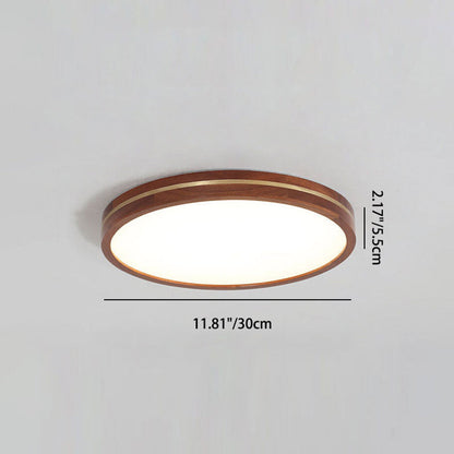 Nzmarket Dimmable Wooden LED Ceiling Light – Remote Control, 2 Sizes