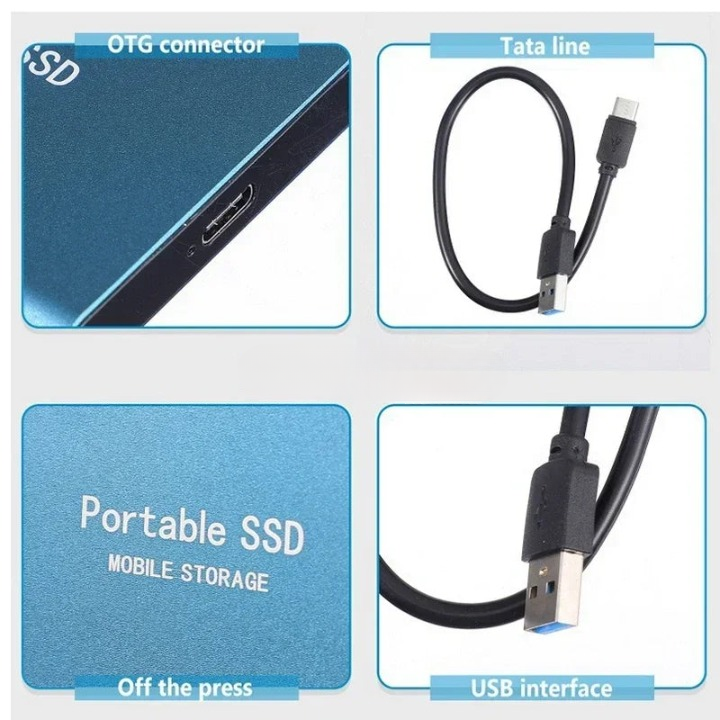 Nzmarket 2TB Portable External SSD – Fast, Compact & Shock-Resistant