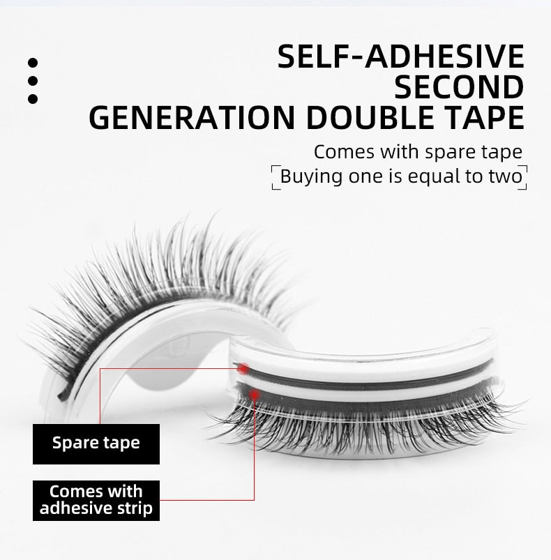 Nzmarket Reusable Self-Adhesive Eyelashes – No Glue, 3-Second Application