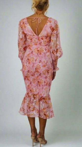 Lara - Midi Dress with Floral Print