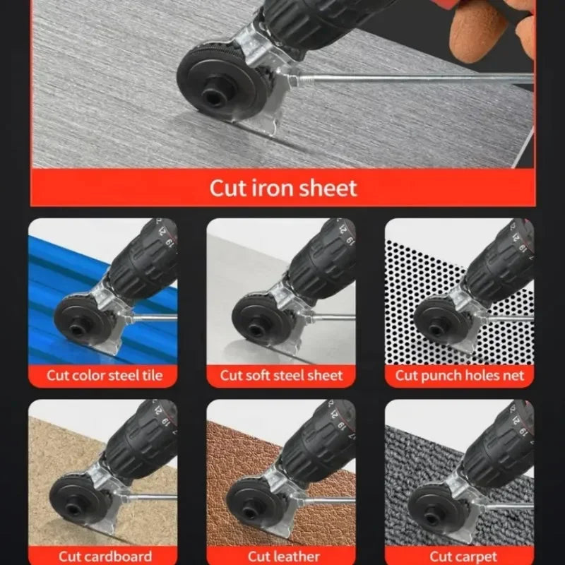 Nzmarket Drill Attachment Sheet Metal Snip – Cordless Drill Metal Cutter