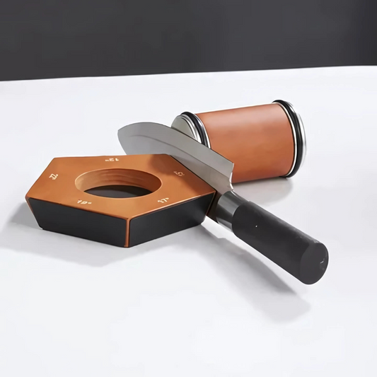 Nzmarket Knife Sharpener Kit – Magnetic Wood Base, Angle Guides
