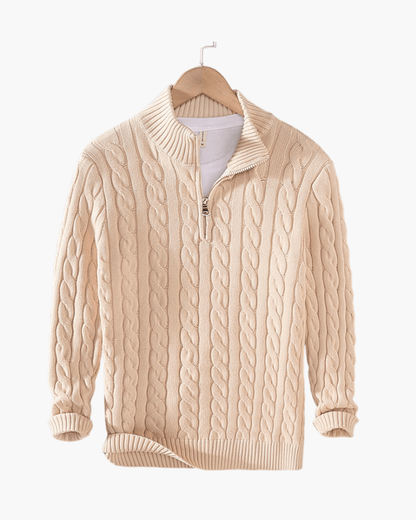 Kit | Men's Cable Knit Half-Zip Sweater