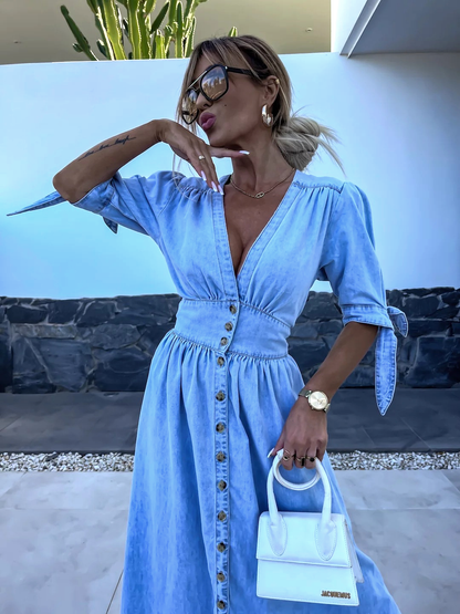 Claudia - Maxi Denim Dress