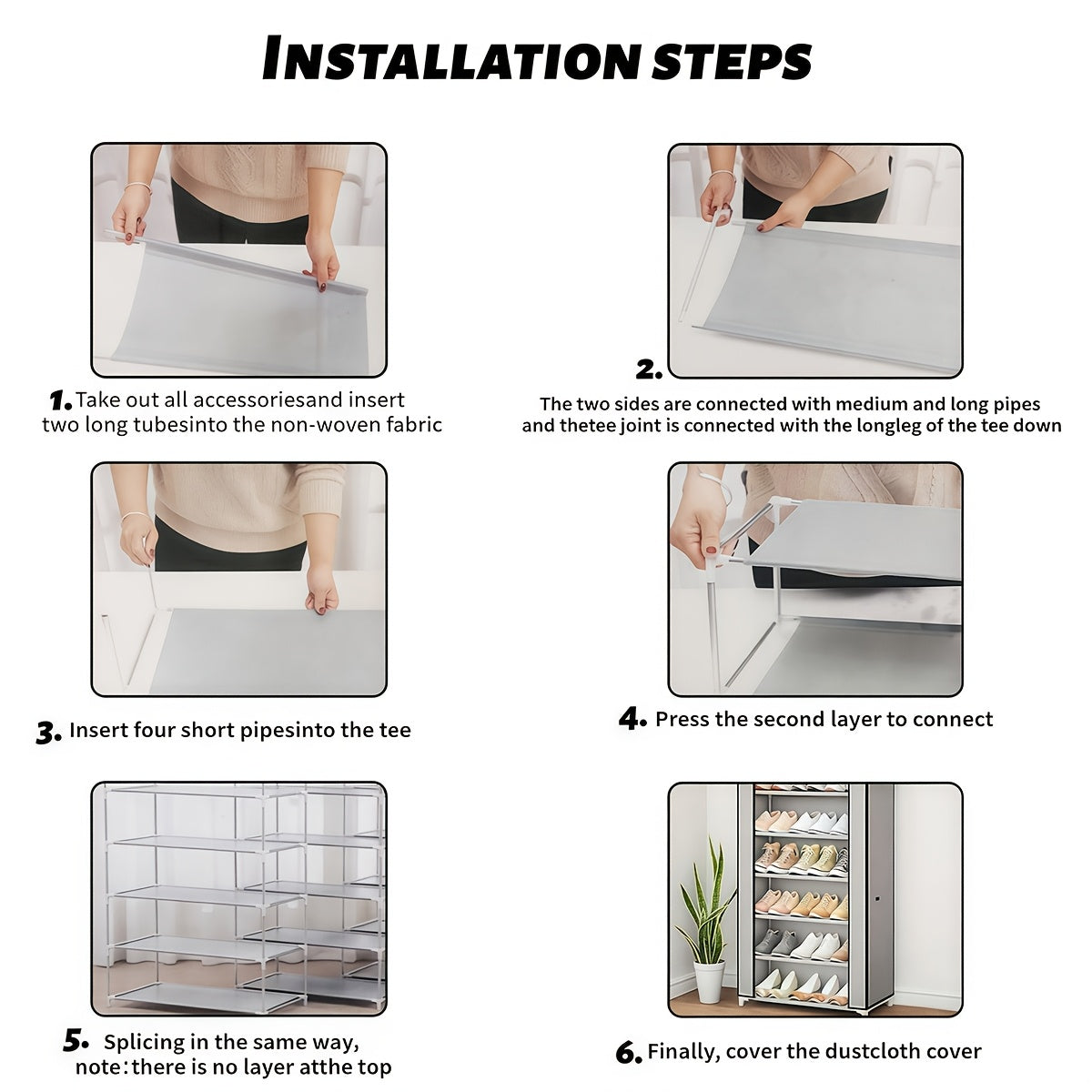 Nzmarket Multi-Tier Shoe Rack with Dust Cover – Space-Saving Storage