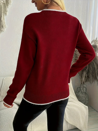 Isabelle - Pull Élégant Maille Fine Flocon