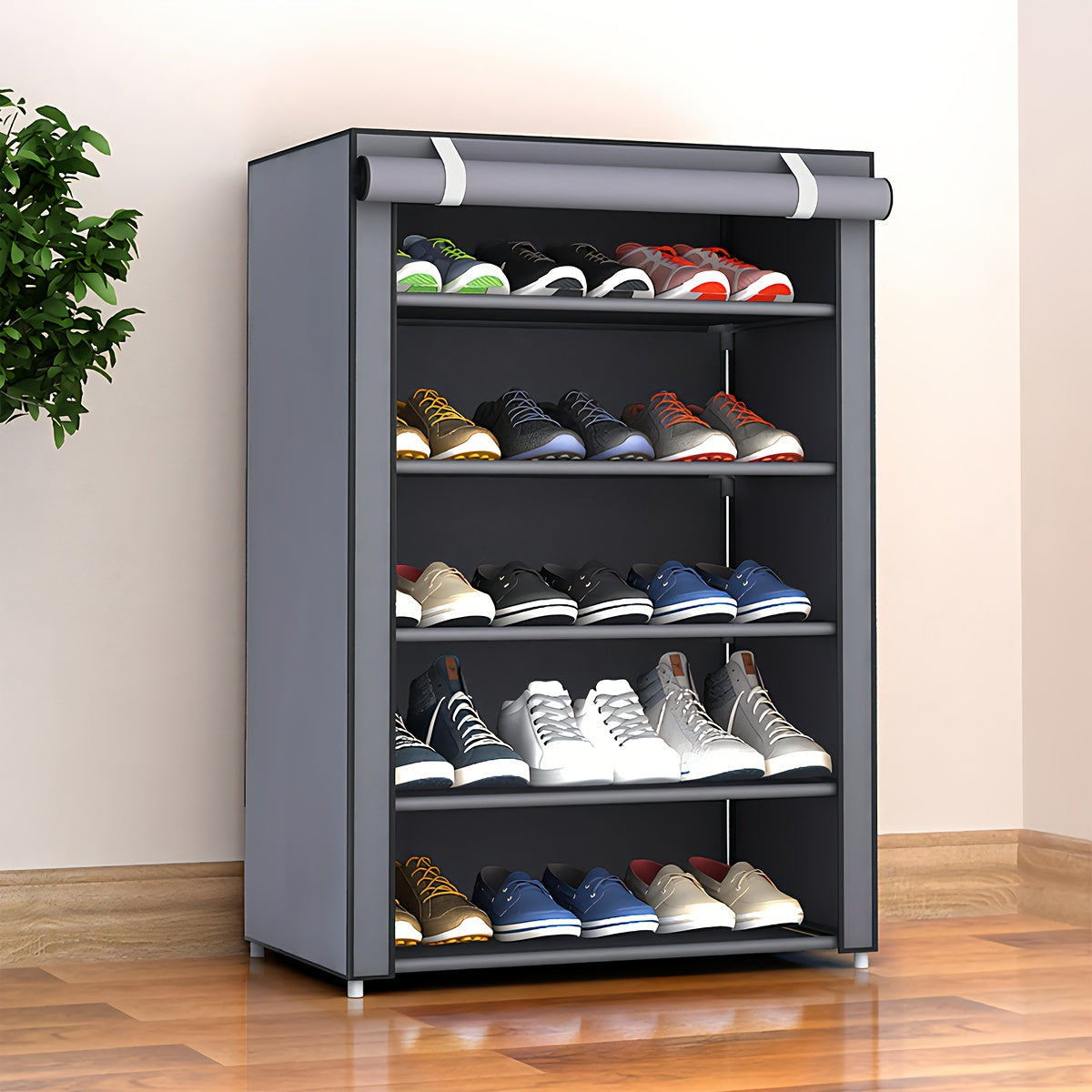 Nzmarket Multi-Tier Shoe Rack with Dust Cover – Space-Saving Storage