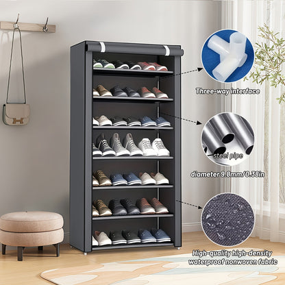 Nzmarket Multi-Tier Shoe Rack with Dust Cover – Space-Saving Storage