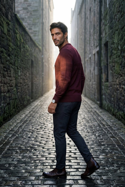 Jax | Men's Structured Textured Crewneck Sweater