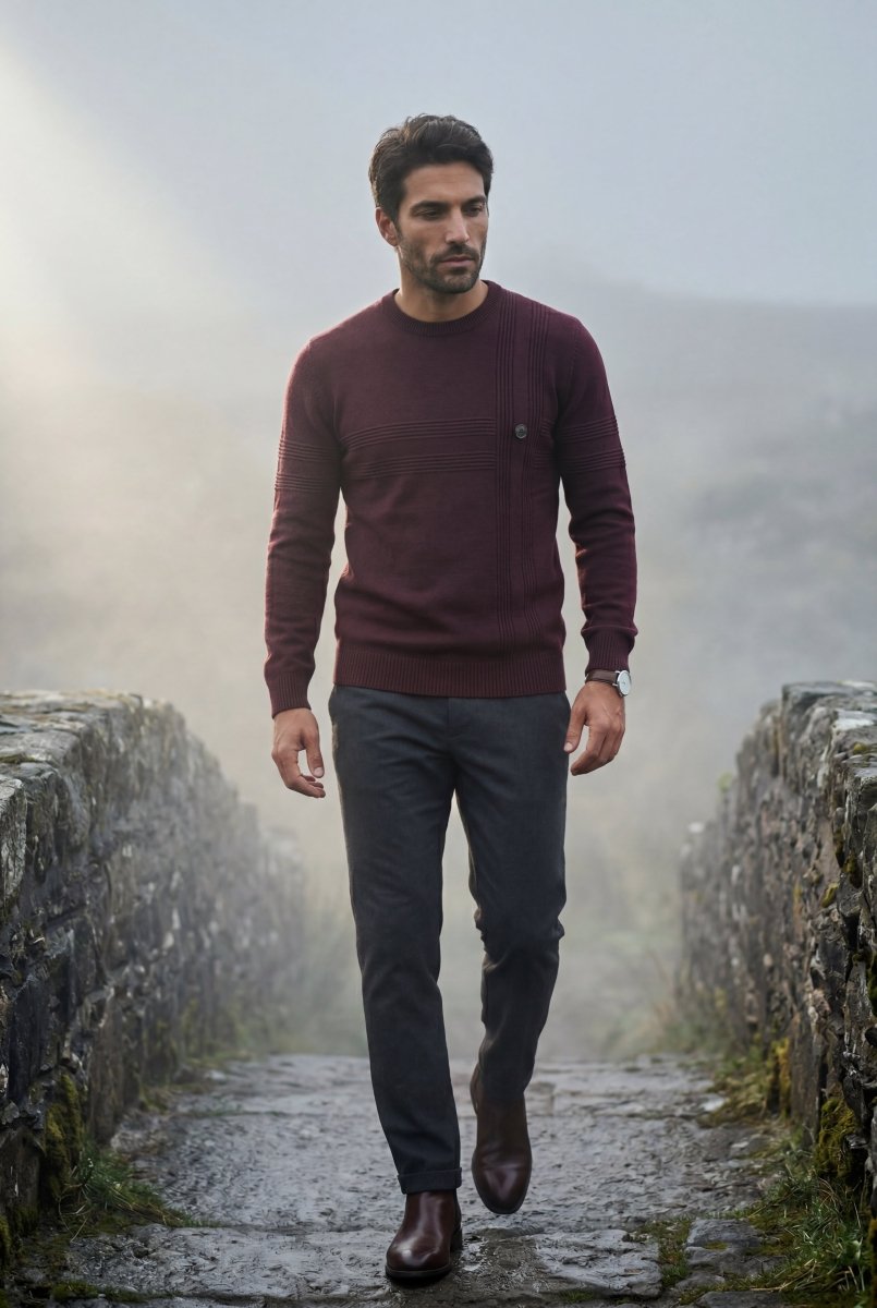 Jax | Men's Structured Textured Crewneck Sweater