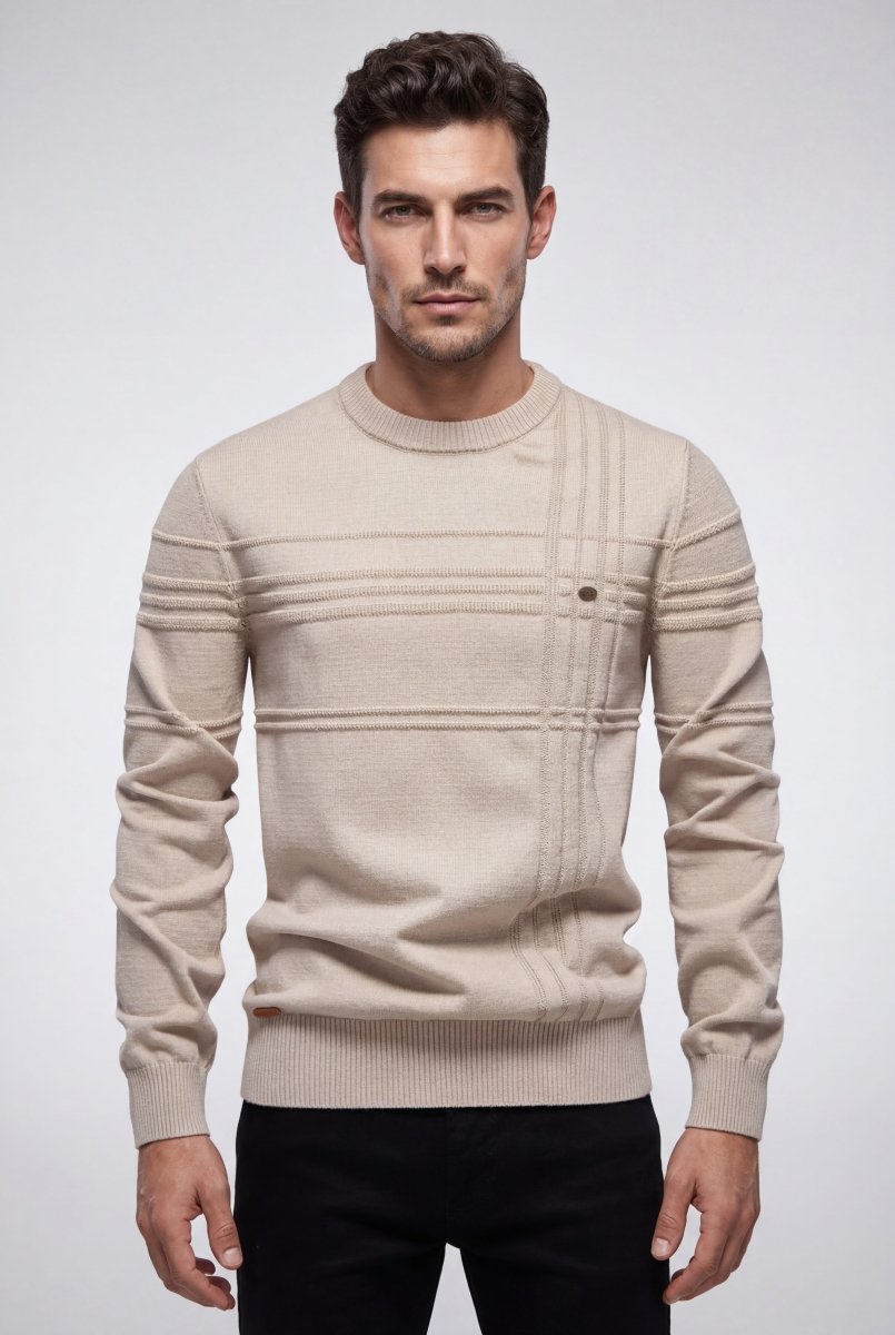 Jax | Men's Structured Textured Crewneck Sweater