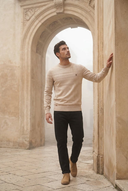 Jax | Men's Structured Textured Crewneck Sweater