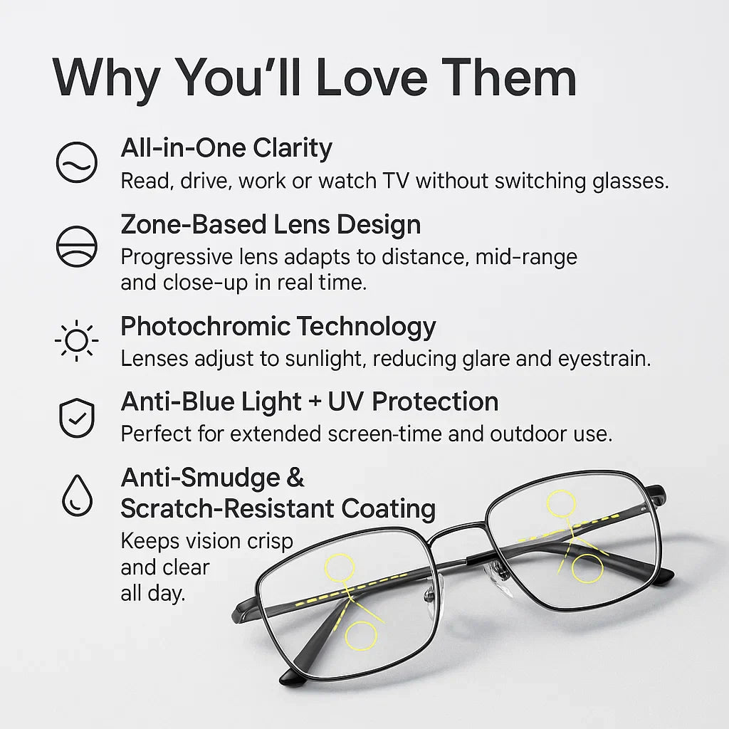 Progressive Multifocal Glasses - Comfortable Vision from Near to Far