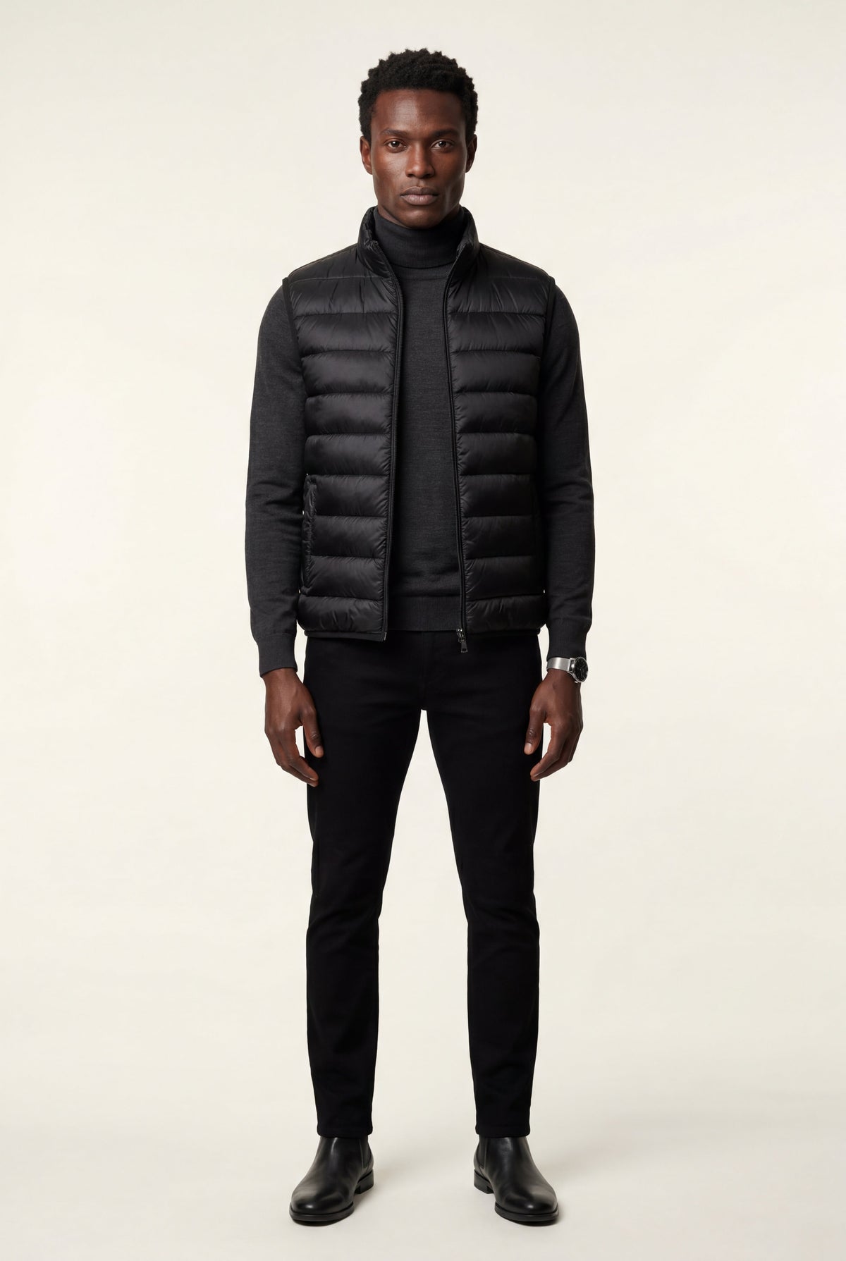 Beau | Men's Lightweight High Collar Puffer Vest