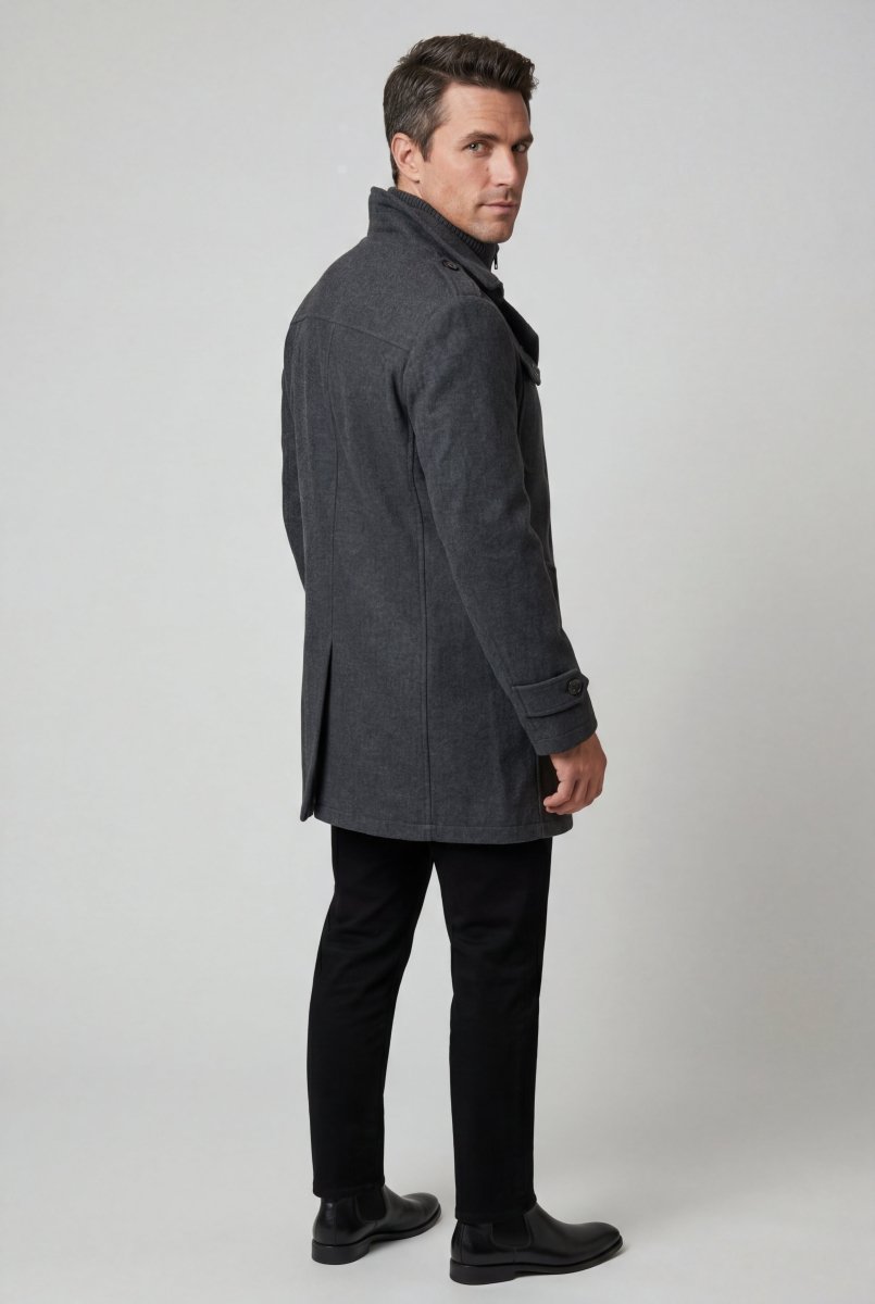 Pax | Men's Slim Fit Tailored Stand Collar Coat